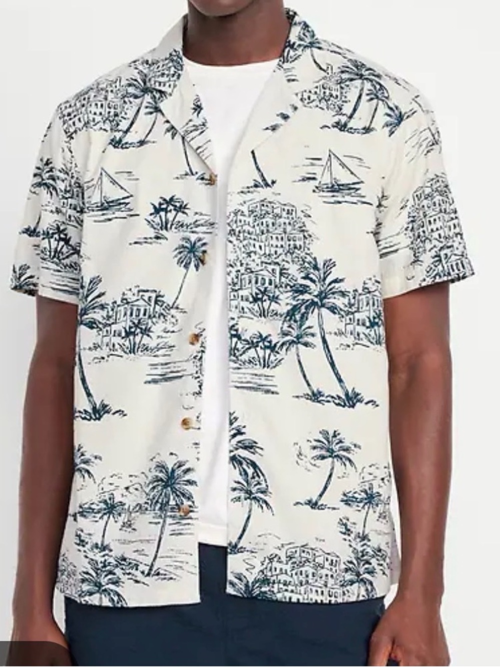Old Navy Men’s Camp Toile Shirt Cotton Size Small